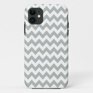 Coque iPhone 11 Cas de l'iPhone 5/5S de Chevron de gris argenté