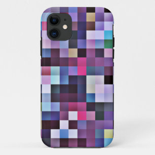 Coques Pour iPhone Cas de l'iPhone 5 de carrés de pixel - pourpres