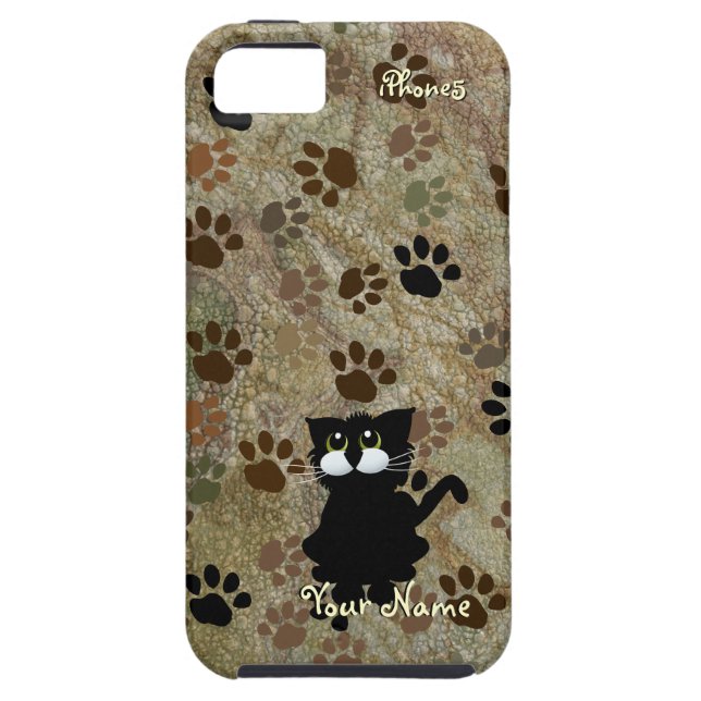 Coques Case-Mate iPhone Cas de l'iPhone 5 de chat noir (Dos)
