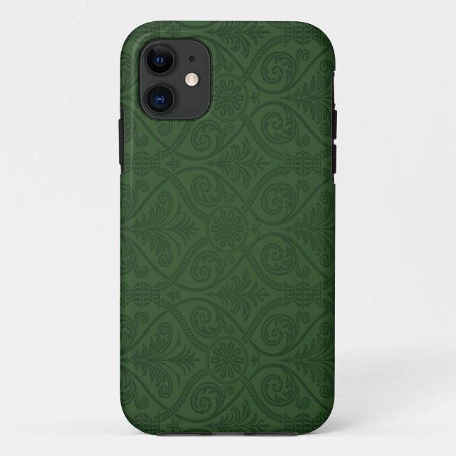 Coques Case-Mate iPhone Cas de l'iPhone 5 de damassé de Forest Green (Dos)