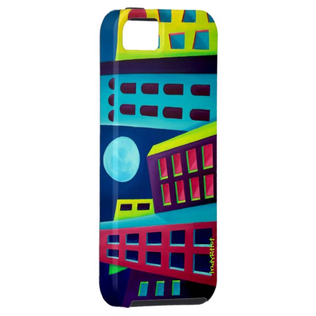 Coques Case-Mate iPhone Cas de l'iPhone 5 de lune bleue (Dos/Droit)