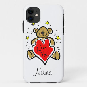 Coque iPhone 11 Cas de l'iPhone 5 d'ours de nounours je t'aime