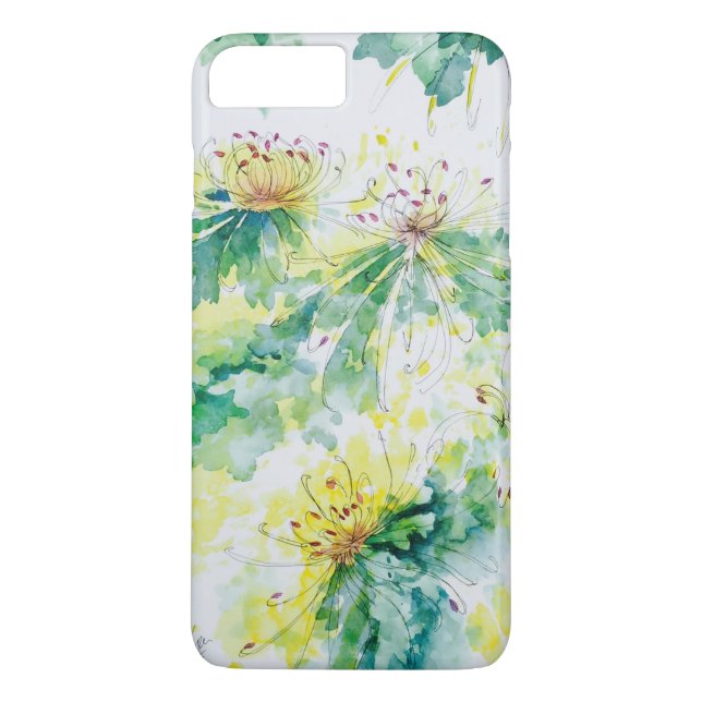 Coques Case-Mate iPhone Cas de l'iPhone 7 de chrysanthèmes d'aquarelle (Dos)