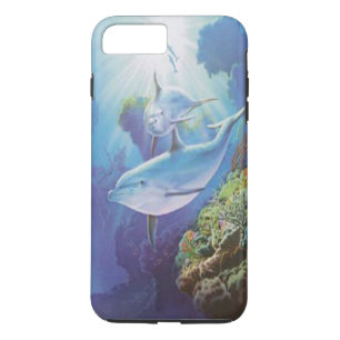 Coque iPhone 8 Plus/7 Plus Cas de l'iPhone 7 de dauphin de l'eau