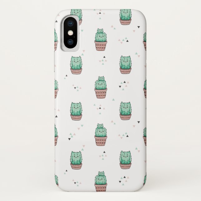 Coques Case-Mate iPhone Cas de l'iPhone X de chat de cactus (Dos)