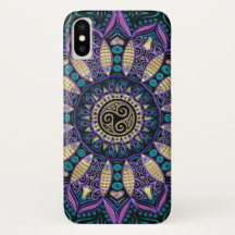 Cas de l'iPhone X de mandala de Triskele de Celtic