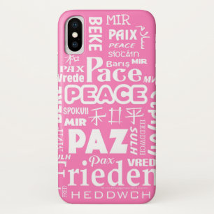 Case-Mate iPhone Case cas de l'iPhone X dur. Paix rose dans des langues