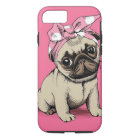 Cas de pin-up de l'iPhone 7 de chien de carlin