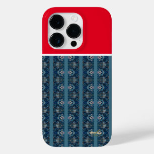 Coque Pour iPhone 14 Pro Cas de téléphone bleu et rouge par la poète Adiela