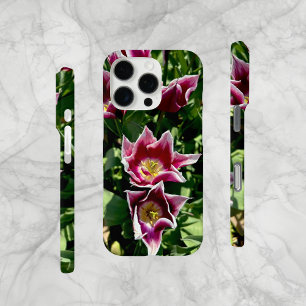 Coques iPhone 16 Pro Cas de téléphone cellulaire de tulipes pourpres et