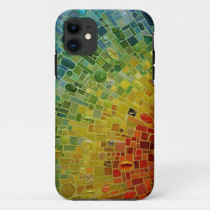 Coques Pour iPhone "Cas de téléphone de mosaïque d'arc-en-ciel "