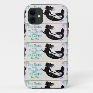 Coques Pour iPhone cas de téléphone de sable et de sirène de mer