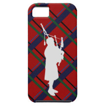Cas de téléphone de tartan de joueur de cornemuse