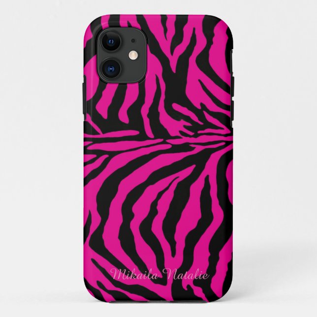 Coques Case-Mate iPhone Cas de téléphone d'impression de zèbre de roses (Dos)
