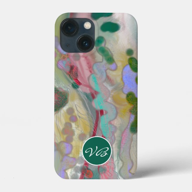Coques Case-Mate iPhone Cas de téléphone Psychedelic Pink Mint Monogramme (Verso)