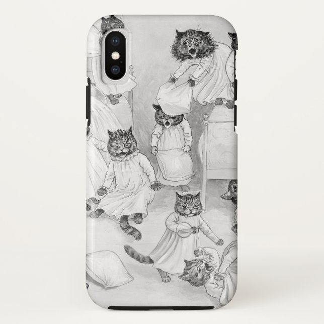 Coques Case-Mate iPhone Cas d'iphoneX de combat de chaton de Louis Wain (Dos)