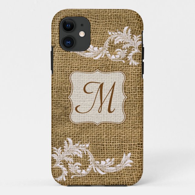 Coques Case-Mate iPhone Cas du monogramme IPHONE 5 d'Appliqu de dentelle (Dos)