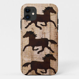 Coque iPhone 11 Cas en bois rustique de l'iPhone 5 de cowboy