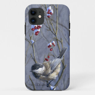 Etui iPhone Case-Mate Cas fait sur commande d'art d'oiseau de Chickadee