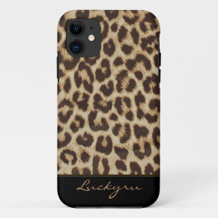 Coques Pour iPhone Cas fait sur commande d'empreinte de léopard de
