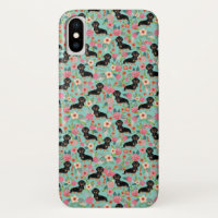Cas floral de téléphone de Doxie - noircissez et