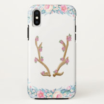 Cas floral mignon de téléphone d'Antler d'élans