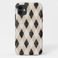 Cas grunge à motifs de losanges diagonal vintage