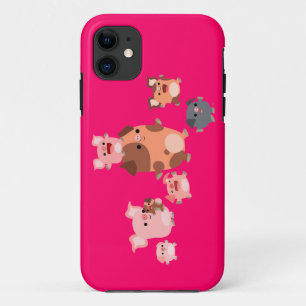 Coque iPhone 11 Cas mignon de l'iPhone 5/5S de famille de porc de
