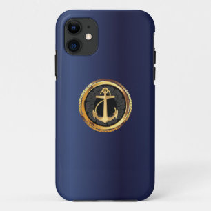 Coques Pour iPhone Cas nautique de l'iPhone 5 de bleu marine d'Ancre