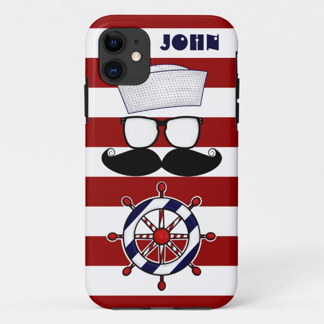 Coques Case-Mate iPhone Cas nautique de l'iPhone 5 de moustache (Dos)