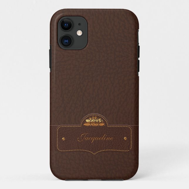 Coques Case-Mate iPhone Cas nommé de luxe en cuir de l'iPhone 5 (Dos)
