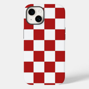 Coque Pour iPhone 14 Cas plus de l'iPhone 8 Checkered rouges et blancs