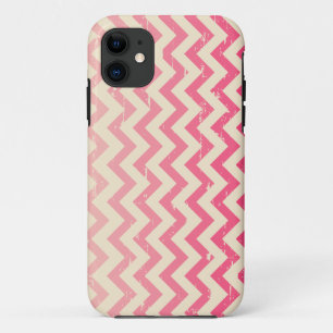 Coque iPhone 11 Cas rose de l'iPhone 5 d'Ombre de zigzag