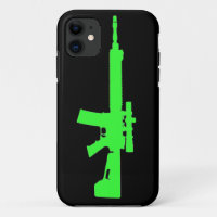 Cas universel de l'iPhone AR-15 5 de zombi verts