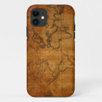 Cas vintage de l'iPhone 5/5S de carte du monde
