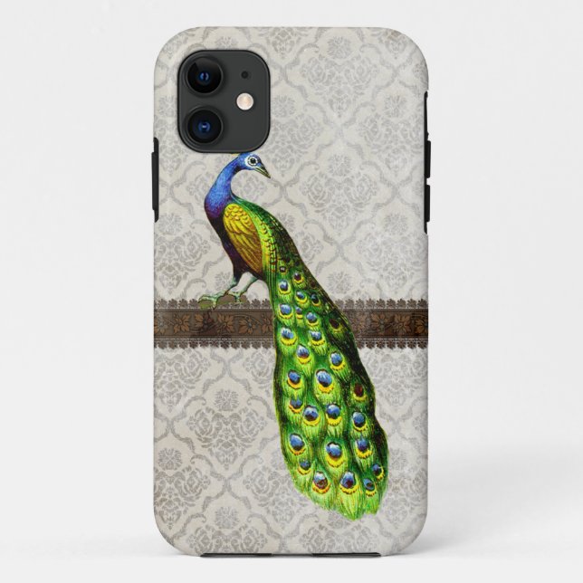 Coques Case-Mate iPhone Cas vintage de l'iPhone 5 d'illustration de paon (Dos)