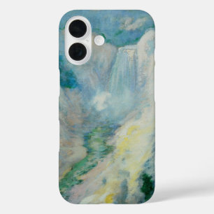Coques iPhone 16 Cascade à Yellowstone par Twachtman, Art Vintage