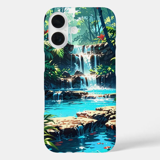 Coques Case-Mate iPhone Cascade de la jungle d'été cachée (Verso)