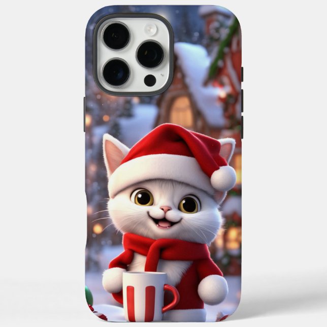 Coques Case-Mate iPhone Case-Mate Phone Case, Cute kitten Christmas Design (Verso)