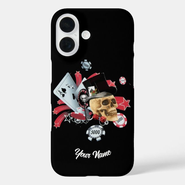 Coques Case-Mate iPhone Casino de jeu crâne (Verso)
