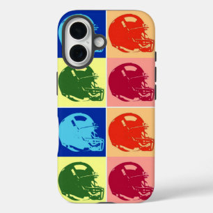 Coque Pour iPhone 16 Casque de football de couleur Pop Art