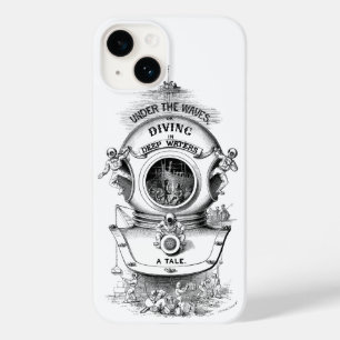 Coque Pour iPhone 14 Casque de plongée antique nautique noir et blanc