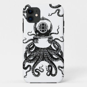 Case-Mate iPhone Case casque de plongée de Kraken de poulpe de Steampun