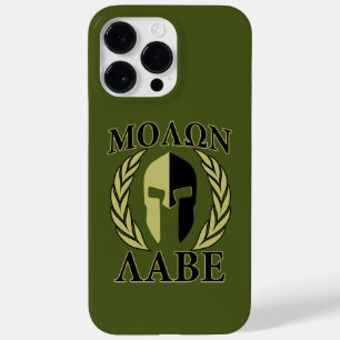 Coque Pour Pour iPhone 14 Pro Max Casque de Spartan Molon Labe Laurier