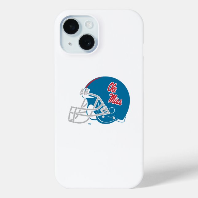 Coques Case-Mate iPhone Casque Ole Miss Football | Bleu clair (Verso)