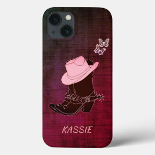 Etui iPhone 13 Casquette Butterfly Burgundy Personnalisé
