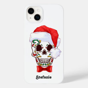 Coque Pour iPhone 14 Plus Casquette de crâne de sucre de Noël personnalisé