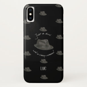 Coque iPhone X Casquette personnalisé pour Léonard (noir)