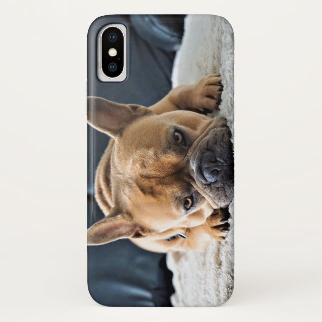 Coques Case-Mate iPhone Casse-photo pour chien de taureau français mignon (Dos)
