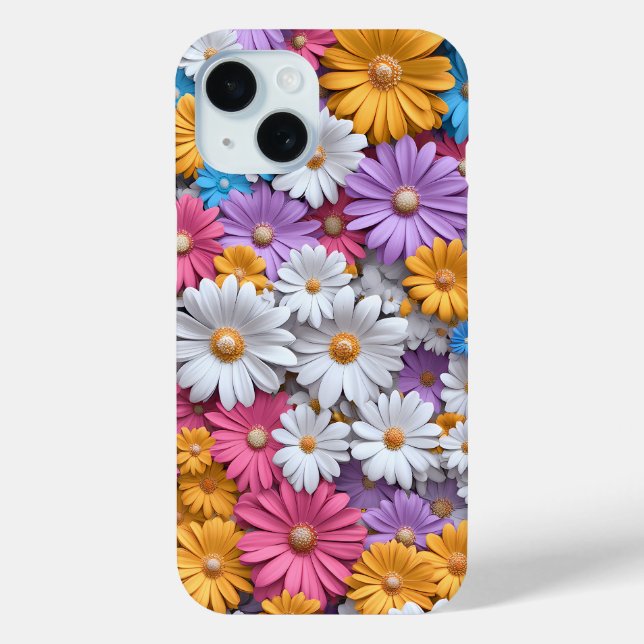 Coques Case-Mate iPhone Casseroles 3D colorées Boîtier téléphonique floral (Verso)